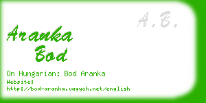 aranka bod business card